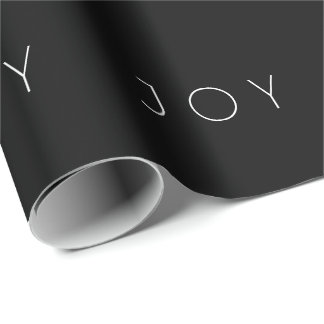 Joy Black Modern Minimalistisch Typografy Pattern Geschenkpapier