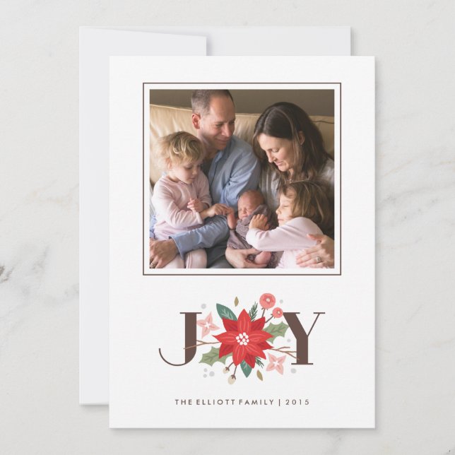 Joy Blüh Holiday Card - White Feiertagskarte (Vorderseite)