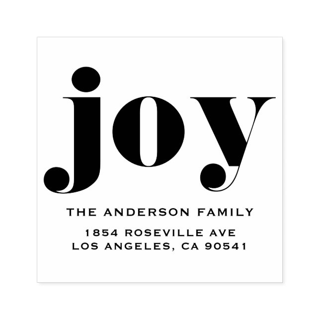 JOY Bold Typografy Moderne Weihnachten Gummistempel (Prägung)