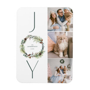 JOY Botanischer Kiefernkranz-Fotocollage Weihnacht Magnet
