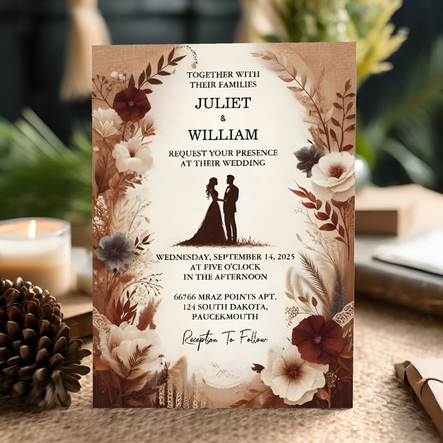 Joy Brown Fall Wood Paperie Gerecycelt Paper Weddi Einladung (Von Creator hochgeladen)