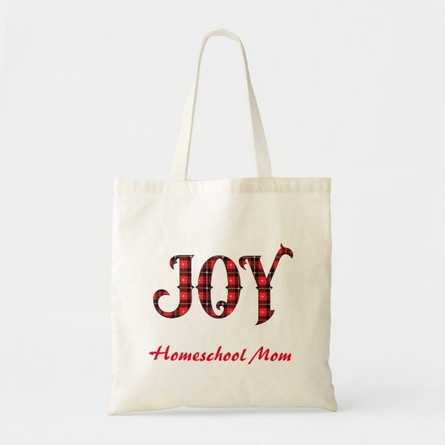 Joy Buffalo Kariert Homeschool Mama Tragetasche (Vorne)