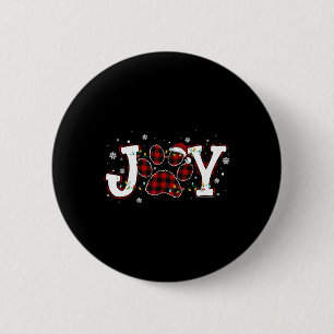 Joy Buffalo Red Kariert Dog Paw Print Christmas Or Button
