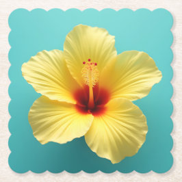 Joy Burst: Gelber Hibiskus Freude Untersetzer