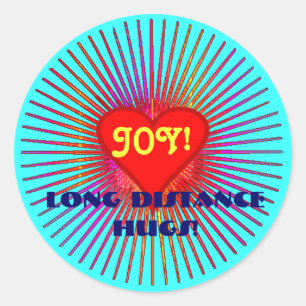 Joy Burst Hugs Stickersq Runder Aufkleber