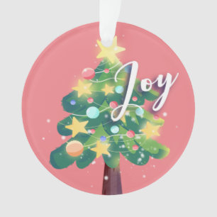 Joy Carton Arbre de Noël Ornement rose