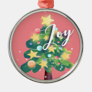 Joy Carton Christmas Tree Pink Metal Ornament Aus Metall
