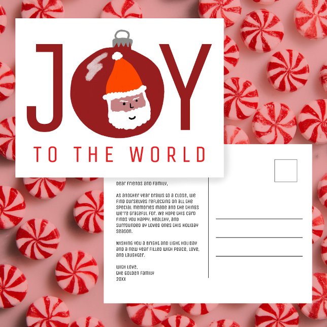 JOY Charming Weihnachtsschmuck Weihnachten Weihnac (JOY Charming Santa Christmas Ornament Xmas Holiday Postcard
)