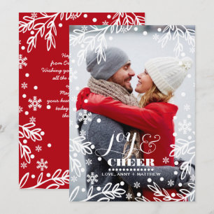 Joy & Cheer. Carte photo plat de vacances personna