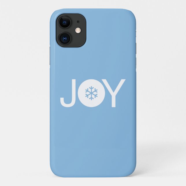 Joy Christmas Blue iPhone 11 Coque (Dos)