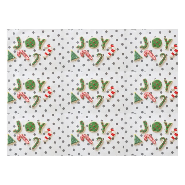 Joy Christmas Cookies Tischdecke (Vorderseite (Horizontal))