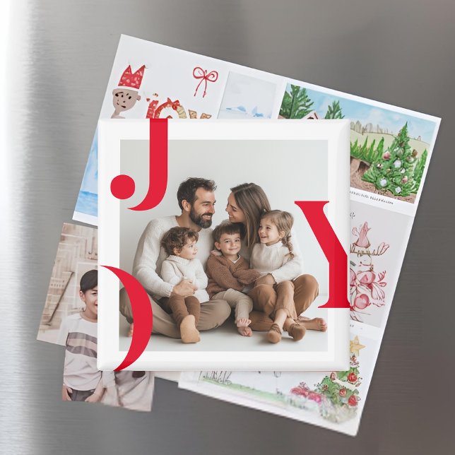 JOY Christmas Foto | Personalisierter Urlaub Magnet (Von Creator hochgeladen)