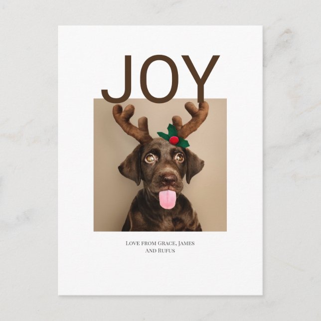 Joy Christmas Foto (Postkarte zurück) Postkarte (Vorderseite)