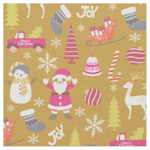 Joy Christmas Gold Stoff