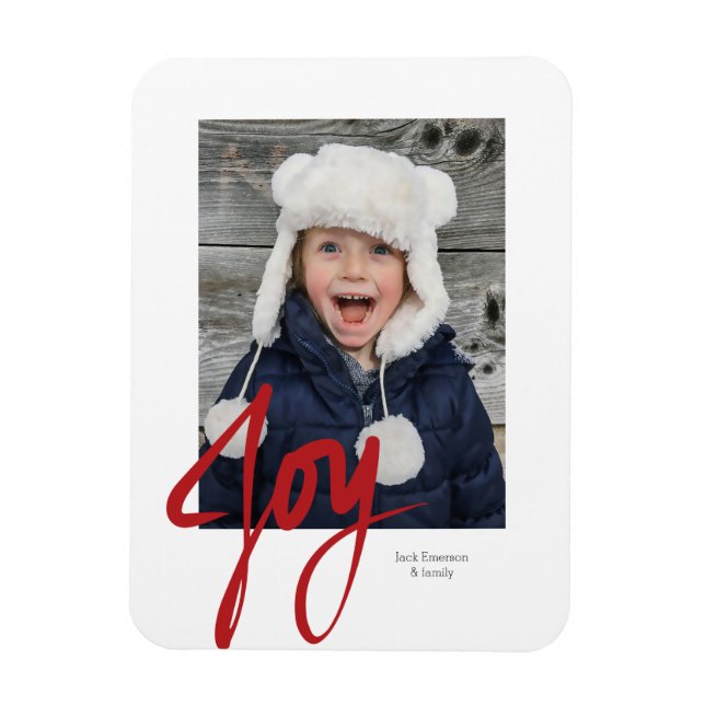 JOY Christmas Holiday Foto Magnet (Vertikal)