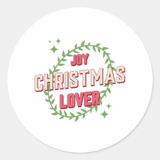Joy Christmas Lover Runder Aufkleber