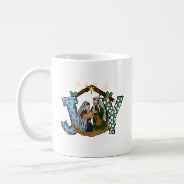 Joy Christmas Nativity Kaffeetasse (Links)