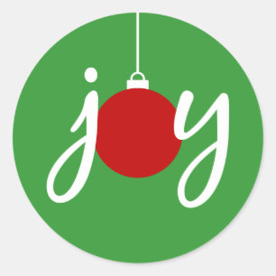 Joy Christmas Ornament Stickers