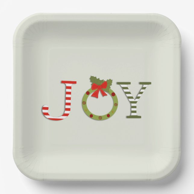 Joy - Christmas Paper Plate Pappteller (Vorderseite)