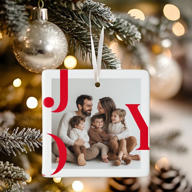 JOY Christmas | Personalisiertes Foto Keramikornament (Von Creator hochgeladen)