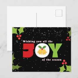 Joy Christmas Postcard Postkarte