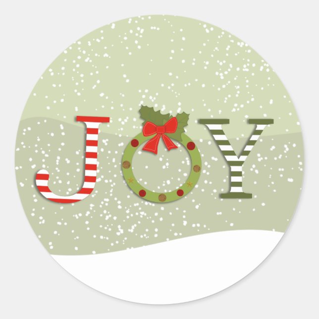 Joy-Christmas Runder Aufkleber (Vorderseite)