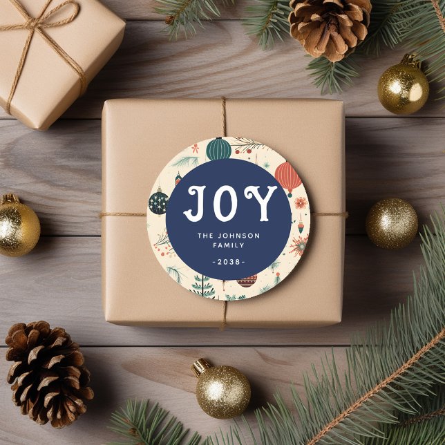 JOY! Christmas Runder Aufkleber (Von Creator hochgeladen)