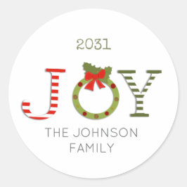 Joy-Christmas Runder Aufkleber