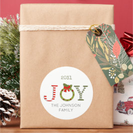Joy-Christmas Runder Aufkleber