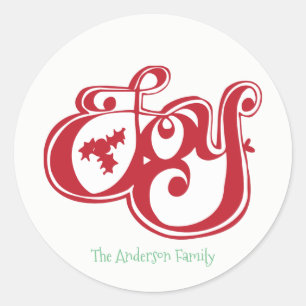 Joy Christmas Sticker Gift Tag