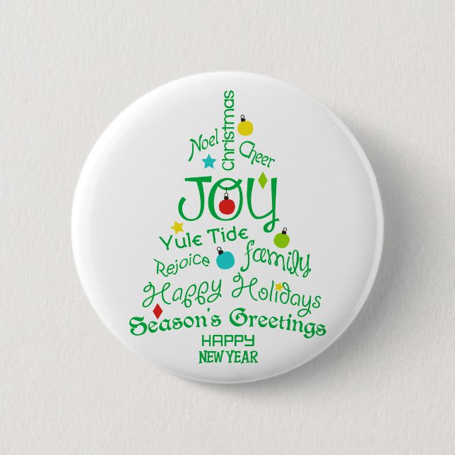 Joy Christmas Tree Button (Vorderseite)