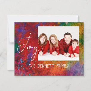 Joy coloré rouge ajouter votre carte de vacances p