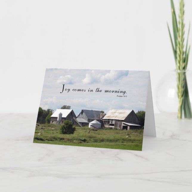 Joy Comy in the Morning - Scripture Card Dankeskarte (Vorderseite)