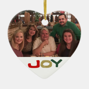 Joy Custom 2-seitige Familienfeier Foto Weihnachte Keramik Ornament