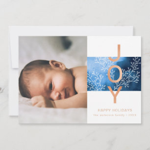 Joy Elegant Modern Christmas Photo Holiday Card Feiertagskarte
