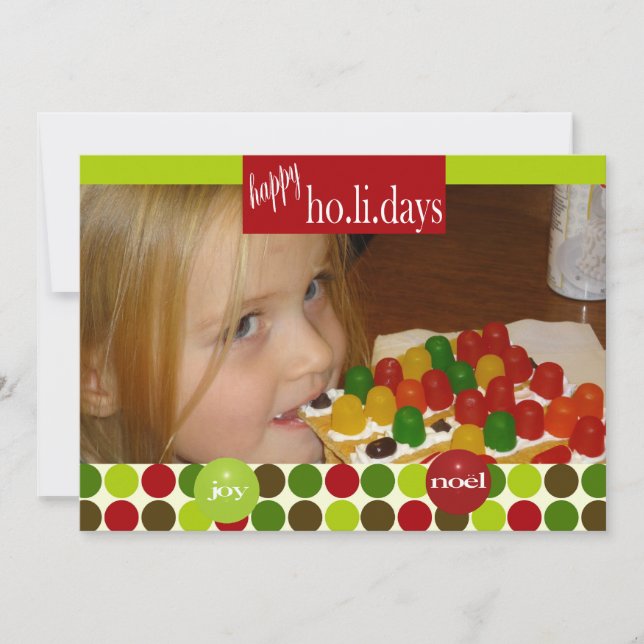 Joy et Noel Happy Holidays Carte photo (Devant)