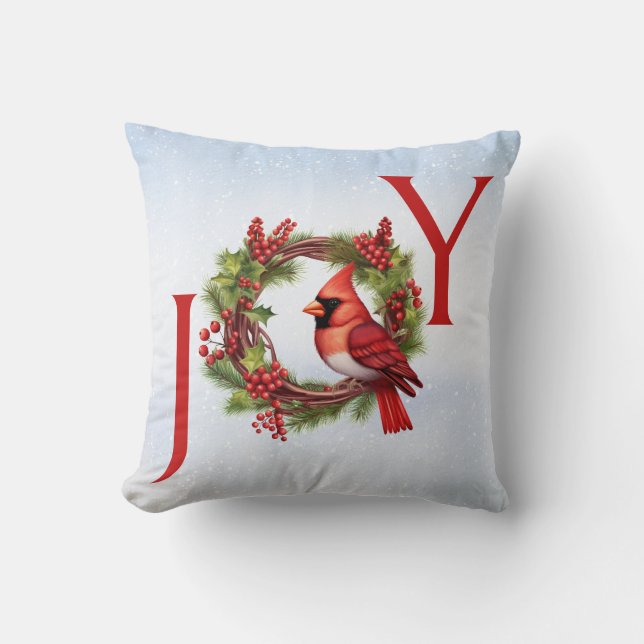Joy | Farbdraht mit rotem Kardinal Kissen (Vorderseite)