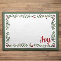 Joy Floral Christmas Tischset - Green
