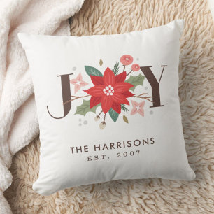Joy Flourish Custom Floral Coussin - Blanc