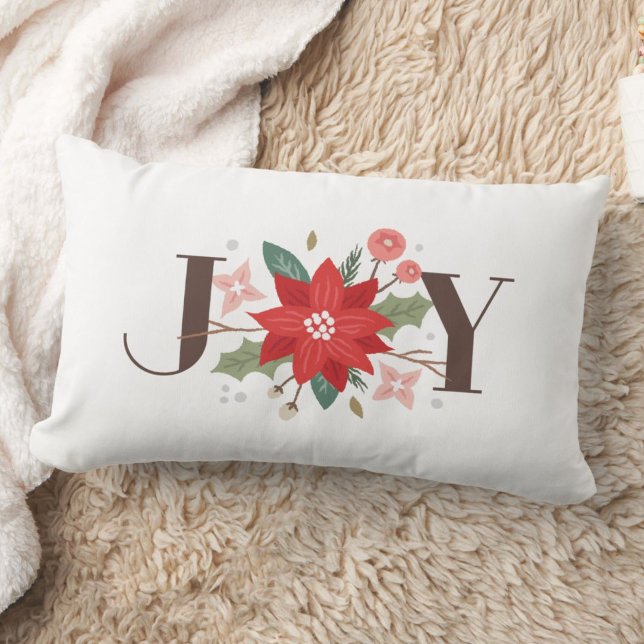 Joy Flourish Holiday Lumbar Coussin - Blanc (Créateur téléchargé)