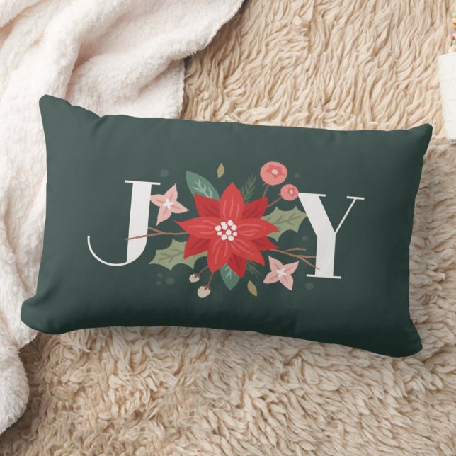 Joy Flourish Holiday Lumbar Coussin - Vert (Créateur téléchargé)
