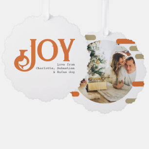 Joy Foto Weihnachten Personalisiert Ornament Karte
