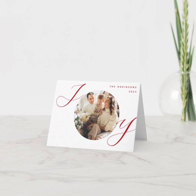 Joy Foto Weihnachten Rote Schrift Weihnachten (Vorderseite)