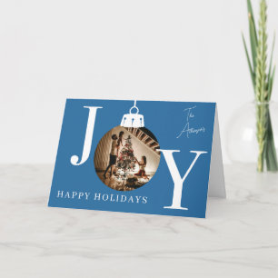 JOY Foto-Weihnachtskarte Benutzerdefinierte Famili Dankeskarte
