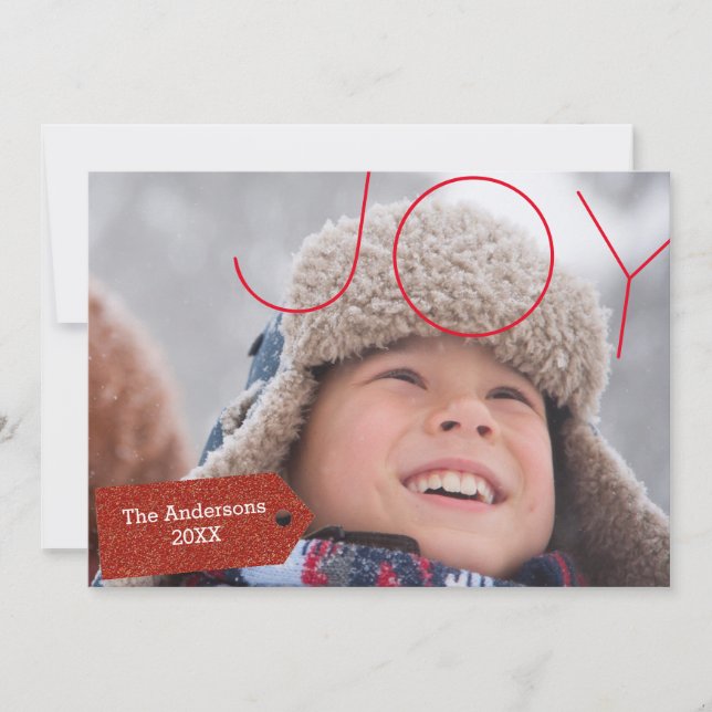 Joy Foto - Weihnachtskarte Feiertagskarte (Vorderseite)