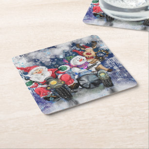 Joy - Frohe Weihnachten Rechteckiger Pappuntersetzer