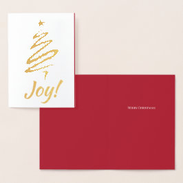 Joy! Frohe Weihnachten Weihnachten Tree Red Deine  Folienkarte