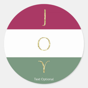 JOY Gold Sparkle Farbblock Holiday Custom Party Runder Aufkleber