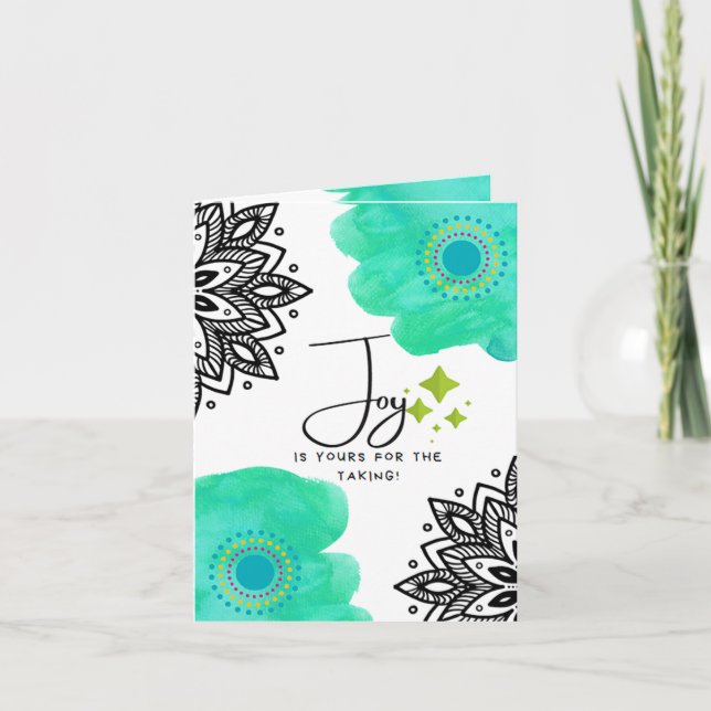 Joy Greeting Card, Small, 4" x 5,6" Faltkarte Karte (Vorderseite)