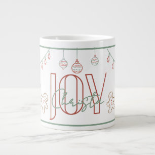 Joy Hand Drawn Weihnachtsname Tasse